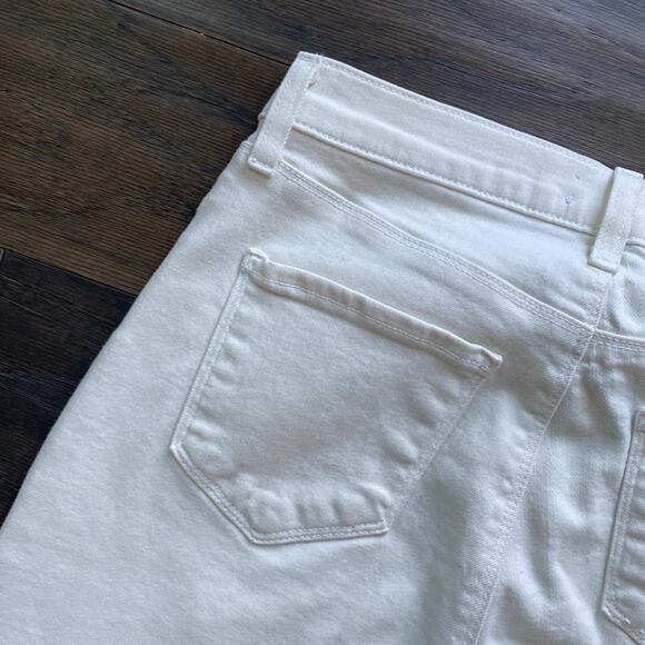 L’AGENCE Sada Cropped Jean Womens Sz 27 Cream Frayed Hem Slim High Rise - Picture 6 of 8